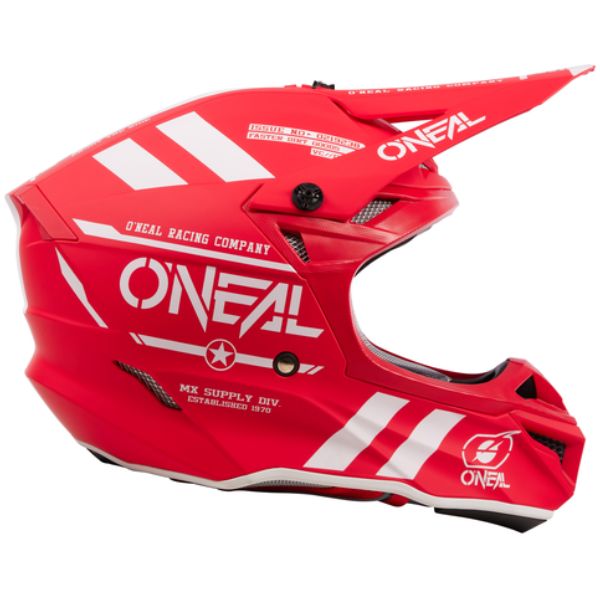 Clean studio photo on a white background of O'Neal, 5 Series Warhawk V.24 Helmet, SKU 0628-085, color options Black, Red, sizes XS–2X