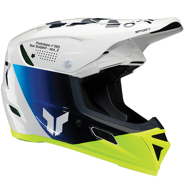 Studio view of Thor - Reflex Sport Strike MIPS Helmet helmet helmet, in Black and Red, vented chin bar and intake ports, on a clean white background, (SKU 011087) Colors: Black and Red, Navy and Acid Sizes: 2XL, LG, MD, SM, XL, XS