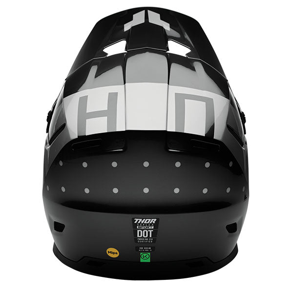 Studio view of Thor - Reflex Sport Rogue MIPS Helmet helmet helmet, in Black and Chrome, vented chin bar and intake ports, on a clean white background, (SKU 011087) Colors: Black and Chrome Sizes: 2XL, LG, MD, SM, XL, XS
