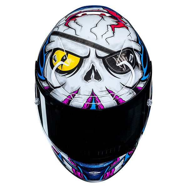 top view of HJC SKU 872212805, sizes XS, SM, MD, LG, XL for motorcycle helmet, street bike, full-face helmet, and powersports use.