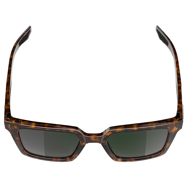 Clean studio photo on a white background of 100%, Erba Sunglasses, color Gloss Havana w/ Grey Green Lens