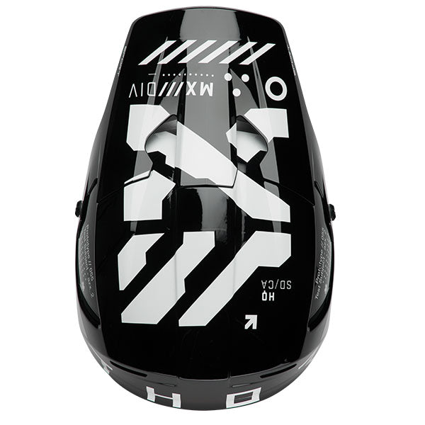 Studio view of Thor - Reflex Sport Strike MIPS Helmet helmet helmet, in Black and Red, vented chin bar and intake ports, on a clean white background, (SKU 011087) Colors: Black and Red, Navy and Acid Sizes: 2XL, LG, MD, SM, XL, XS