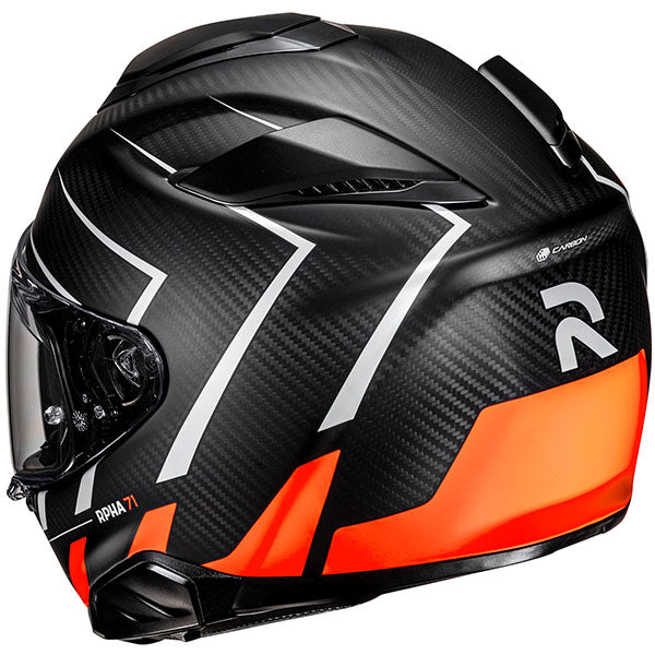 rear view of HJC SKU 849130904, sizes XS, SM, MD, LG, XL for motorcycle helmet, street bike, full-face helmet, and powersports use.