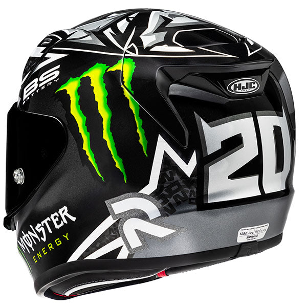 rear view of HJC SKU 872200506, sizes XS, SM, MD, LG, XL for motorcycle helmet, street bike, full-face helmet, and powersports use.