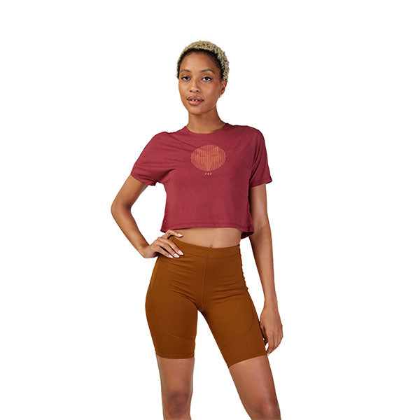 Clean studio shot of Fox Racing Zenade Tech Tee (Womens); showing tee fit, printed graphics, and crew neckline; SKU 30816-175-XS