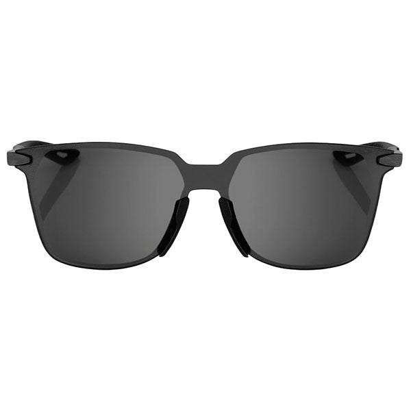 Clean studio photo on a white background of 100%, Legere Sunglasses, color Polished Black w/ Smoke Lens