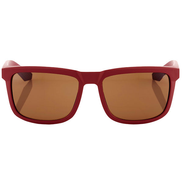 Catalog studio image of 100%, Blake Sunglasses, color Soft Tact Crimson w/ Bronze Lens