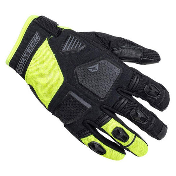 Product image of BTO 0001 Cortech BTO Mens Aero Flo Glove Yellow motocross gloves showing fit, construction, and colorway | Available at BTO Sports