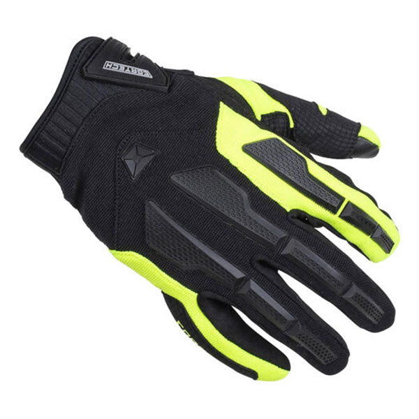 Product image of BTO 0001 Cortech BTO Mens Aero Tec Glove Yellow motocross gloves showing fit, construction, and colorway | Available at BTO Sports