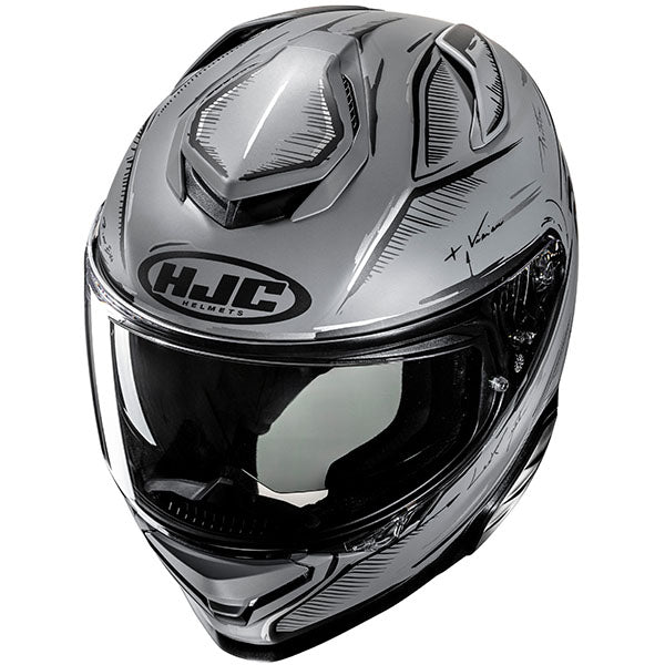 top view of HJC SKU 805143504, sizes XS, SM, MD, LG, XL for motorcycle helmet, street bike, full-face helmet, and powersports use.