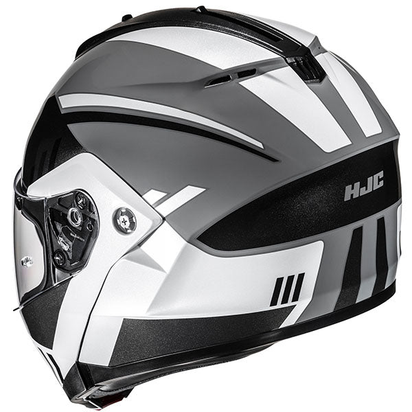 rear view of HJC SKU 847140505, sizes XS, SM, MD, LG, XL for motorcycle helmet, street bike, full-face helmet, and powersports use.