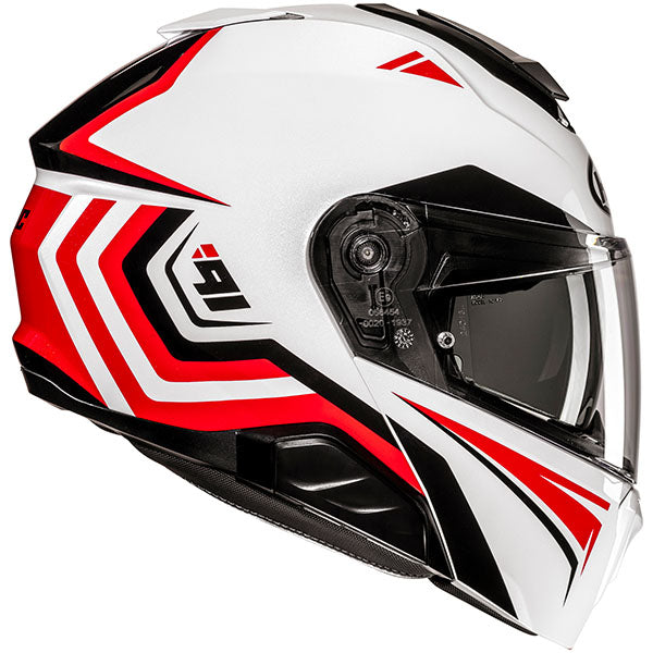 side view of HJC SKU 848120107, sizes XS, SM, MD, LG, XL for motorcycle helmet, street bike, full-face helmet, and powersports use.