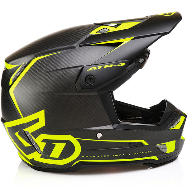 6D helmet yellow product view — with ODS impact management for angular and linear energy, ventilated and lightweight, SKU 13-0406.