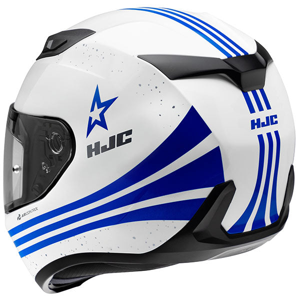rear view of HJC SKU 810390206, sizes XS, SM, MD, LG, XL for motorcycle helmet, street bike, full-face helmet, and powersports use.