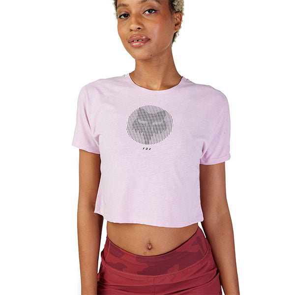 Professional studio photo of Fox Racing Zenade Tech Tee (Womens); showing tee fit, printed graphics, and crew neckline; SKU 30816-175-XS