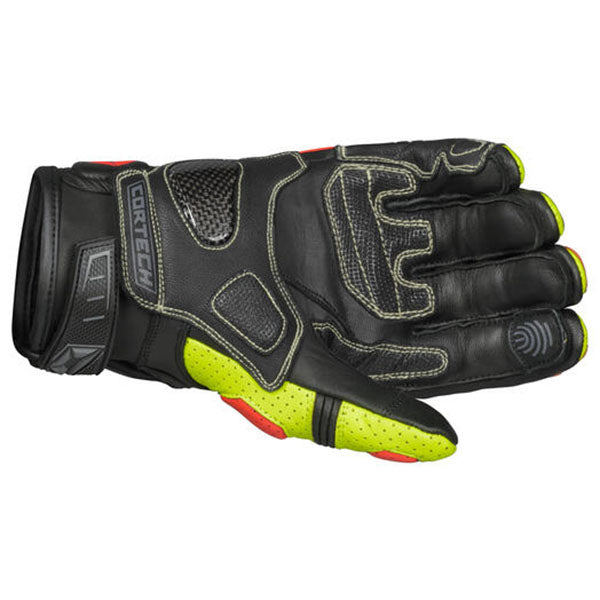 Product image of BTO 0005 Cortech BTO Revo Sport ST Glove Yellow Red2 motocross gloves showing fit, construction, and colorway | Available at BTO Sports