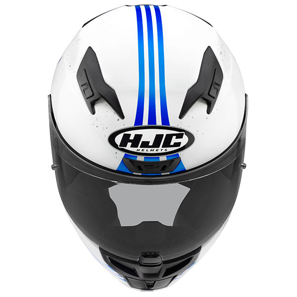 front view of HJC SKU 810390205, sizes XS, SM, MD, LG, XL for motorcycle helmet, street bike, full-face helmet, and powersports use.