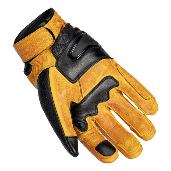 Product image of BTO 0006 Cortech BTO Cuff Leather Glove Yellow Black 2 motocross gloves showing fit, construction, and colorway | Available at BTO Sports
