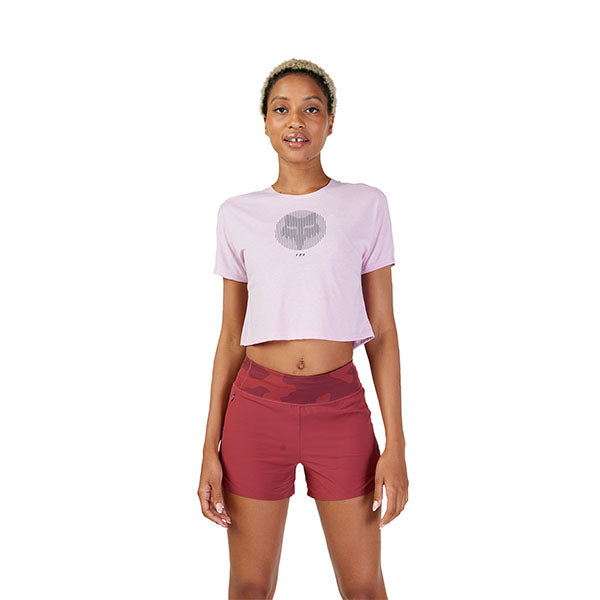 High-resolution studio image of Fox Racing Zenade Tech Tee (Womens); showing tee fit, printed graphics, and crew neckline; SKU 30816-175-XS