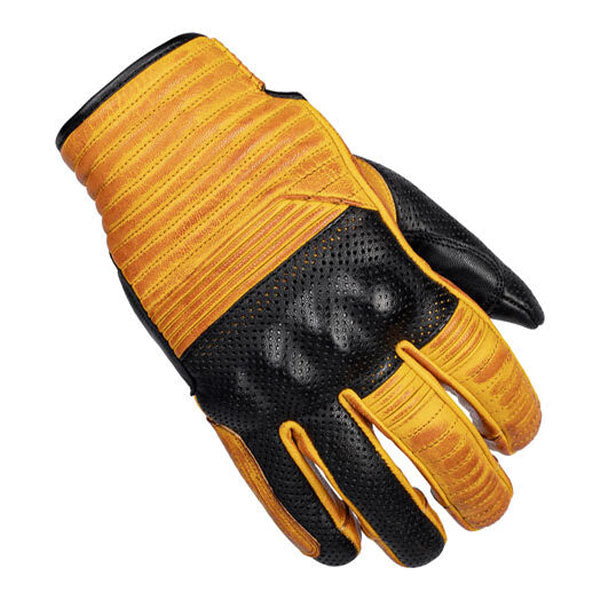 Product image of BTO 0007 Cortech BTO Cuff Leather Glove Yellow Black 1 motocross gloves showing fit, construction, and colorway | Available at BTO Sports