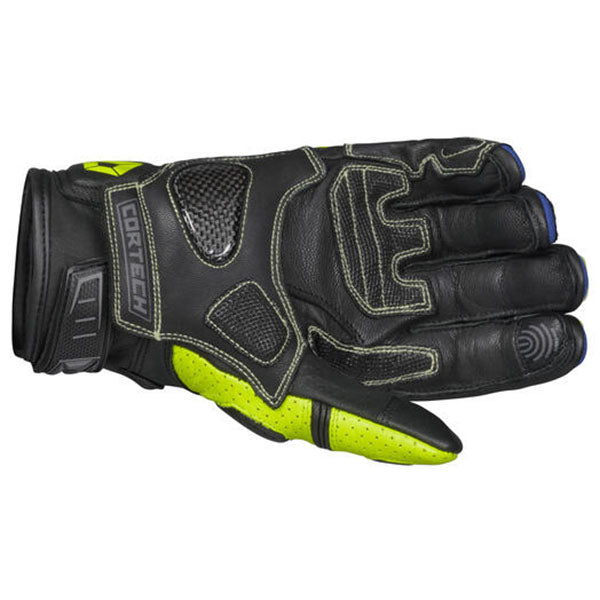 Product image of BTO 0007 Cortech BTO Revo Sport ST Glove Yellow Blue2 motocross gloves showing fit, construction, and colorway | Available at BTO Sports