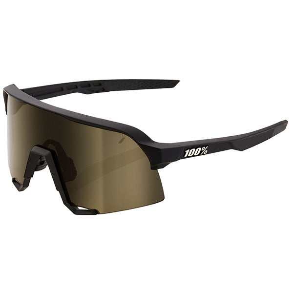 Product photo of 100%, S3 Sunglasses, color options Polished Translucent Grey w/ Purple Multilayer Mirror Lens, Soft Tact Black w/ Soft Gold Mirror Lens, Polished Translucent Lavender w/ Hiper Lavender Mirror Lens