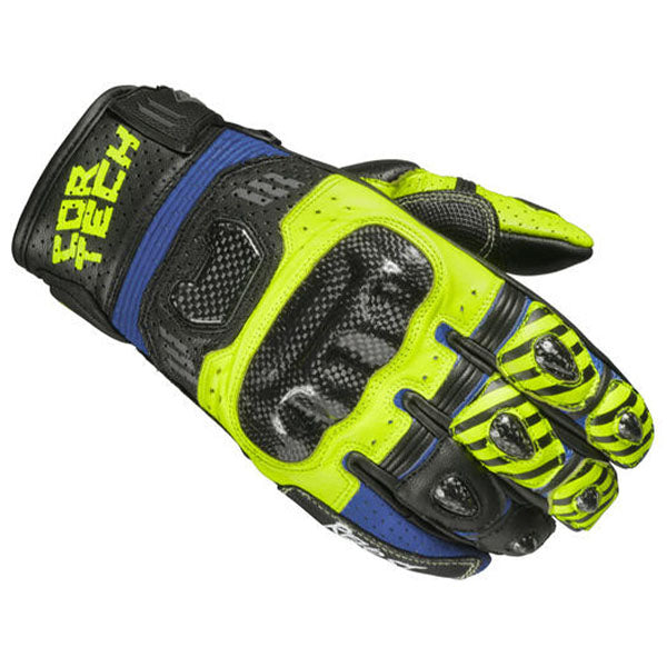 Product image of BTO 0008 Cortech BTO Revo Sport ST Glove Yellow Blue1 motocross gloves showing fit, construction, and colorway | Available at BTO Sports