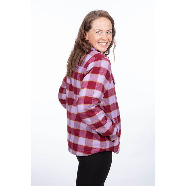 Professional studio photo of Klim; showing flannel shirt fit, button front, and plaid pattern; SKU 3593-000-120-917