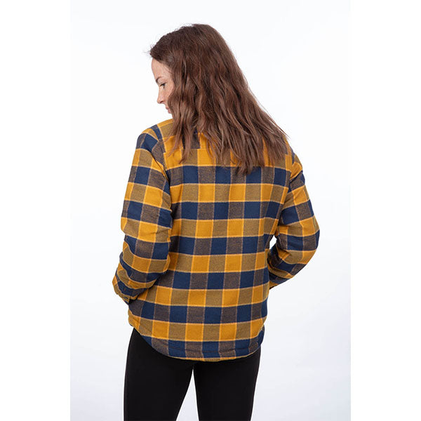 Professional studio photo of Klim Clouds Rest Fleece Lined Flannel Shirt; showing flannel shirt fit, button front, and plaid pattern