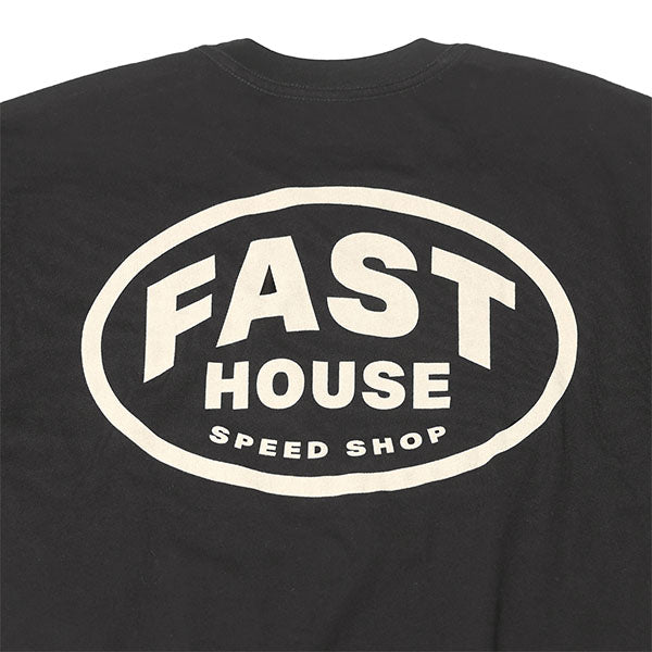 Clean studio shot of Fasthouse Archie Tee; showing tee fit, printed graphics, and crew neckline; SKU 3296250204; Colors: Indigo, Black; Sizes: S-3XL