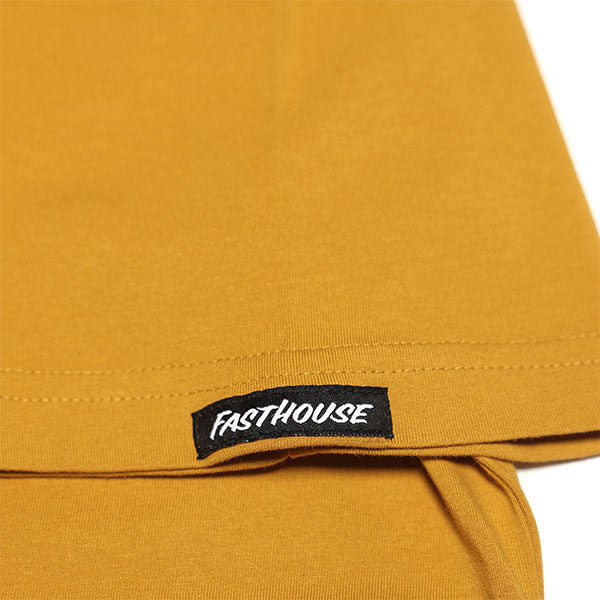 High-resolution studio image of Fasthouse Iron Steed Tee; showing tee fit, printed graphics, and crew neckline; SKU 3296220504; Sizes: S-3XL