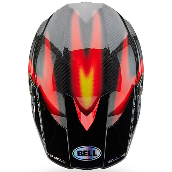 motorcycle helmet, top view, showing aerodynamic shell design, ventilation ports, and secure retention system built for rider comfort and protection. SKU 07163733.