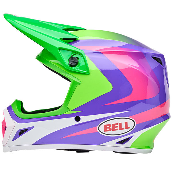 motorcycle helmet, showing aerodynamic shell design, ventilation ports, and secure retention system built for rider comfort and protection