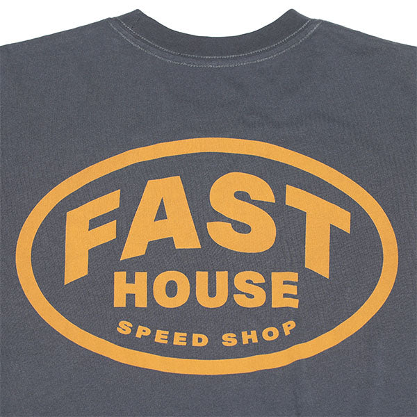 High-resolution studio image of Fasthouse Archie Tee; showing tee fit, printed graphics, and crew neckline; SKU 3296250204; Colors: Indigo, Black