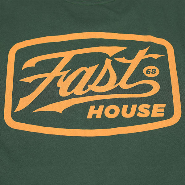 Studio photo on a white background of Fasthouse Carrera Tee; showing tee fit, printed graphics, and crew neckline; SKU 3296270404