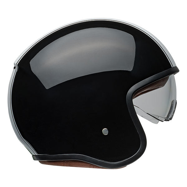 motorcycle helmet, angled view, showing aerodynamic shell design, ventilation ports, and secure retention system built for rider comfort and protection. SKU 07158747.
