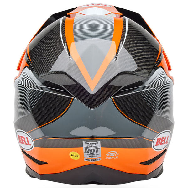 motorcycle helmet, rear view, showing aerodynamic shell design, ventilation ports, and secure retention system built for rider comfort and protection. SKU 07163757.