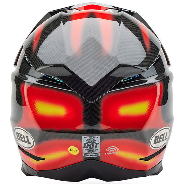 motorcycle helmet, rear view, showing aerodynamic shell design, ventilation ports, and secure retention system built for rider comfort and protection. SKU 07163734.