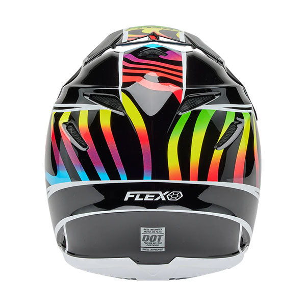 motorcycle helmet, rear view, showing aerodynamic shell design, ventilation ports, and secure retention system built for rider comfort and protection. SKU 07163765.