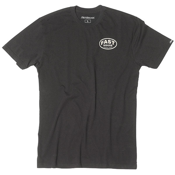 Studio photo on a white background of Fasthouse Archie Tee; showing tee fit, printed graphics, and crew neckline; SKU 3296250204; Colors: Indigo, Black