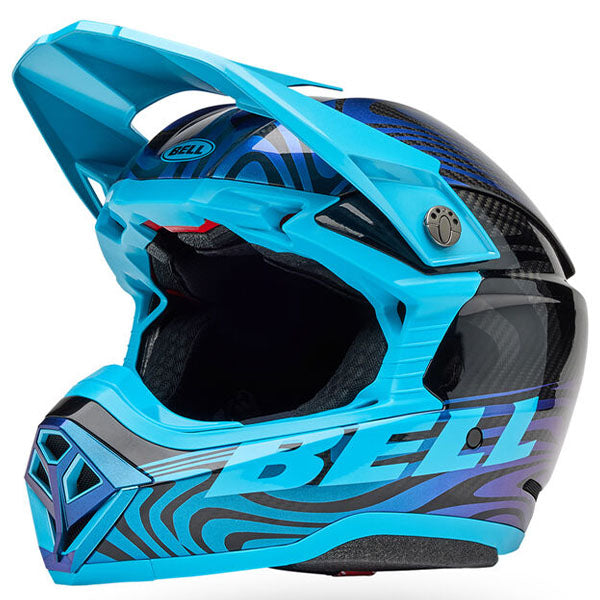 motorcycle helmet, showing aerodynamic shell design, ventilation ports, and secure retention system built for rider comfort and protection