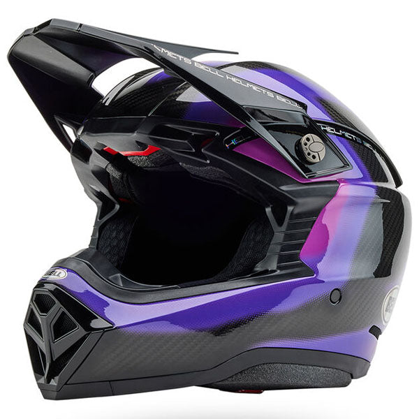 motorcycle helmet, front view, showing aerodynamic shell design, ventilation ports, and secure retention system built for rider comfort and protection