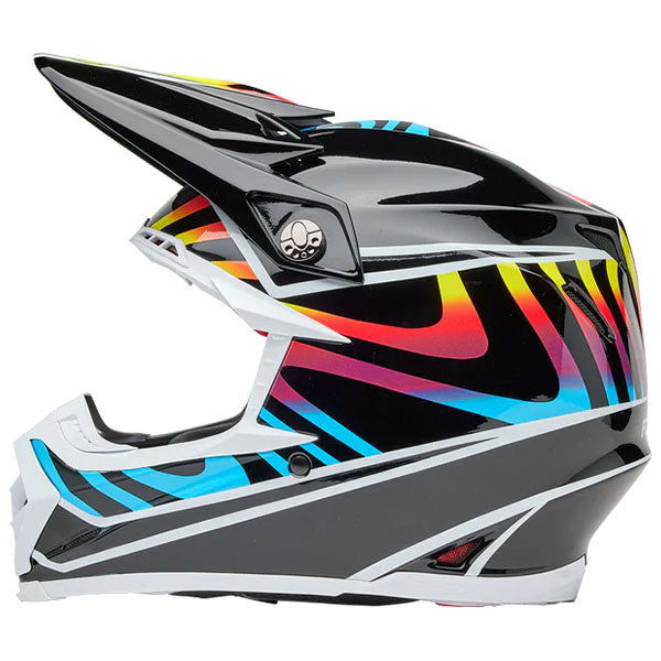 motorcycle helmet, showing aerodynamic shell design, ventilation ports, and secure retention system built for rider comfort and protection