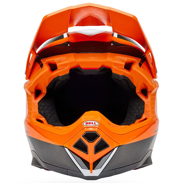 motorcycle helmet, front view, showing aerodynamic shell design, ventilation ports, and secure retention system built for rider comfort and protection. SKU 07163756.