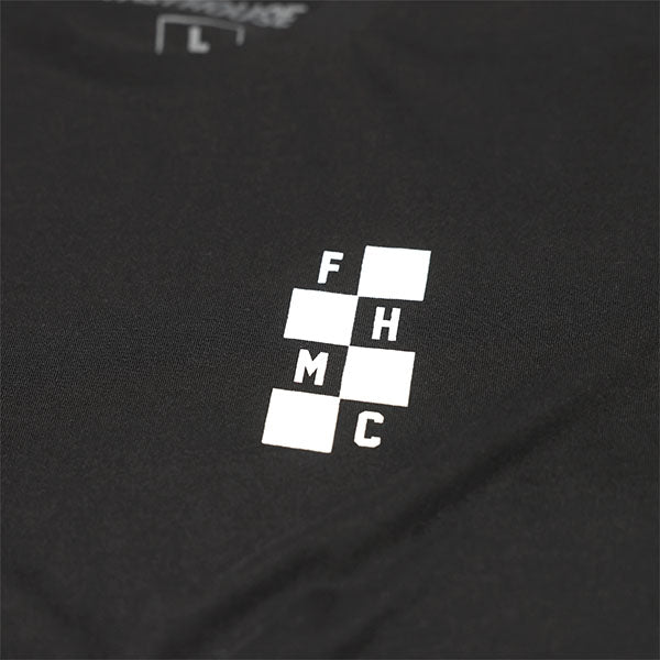 Clean studio shot of Fasthouse Chalet Tee; showing tee fit, printed graphics, and crew neckline; SKU 3296240104; Colors: Maroon, Black; Sizes: S-3XL