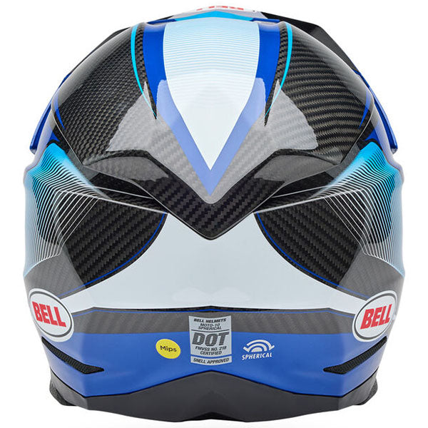 motorcycle helmet, rear view, showing aerodynamic shell design, ventilation ports, and secure retention system built for rider comfort and protection. SKU 07163718.