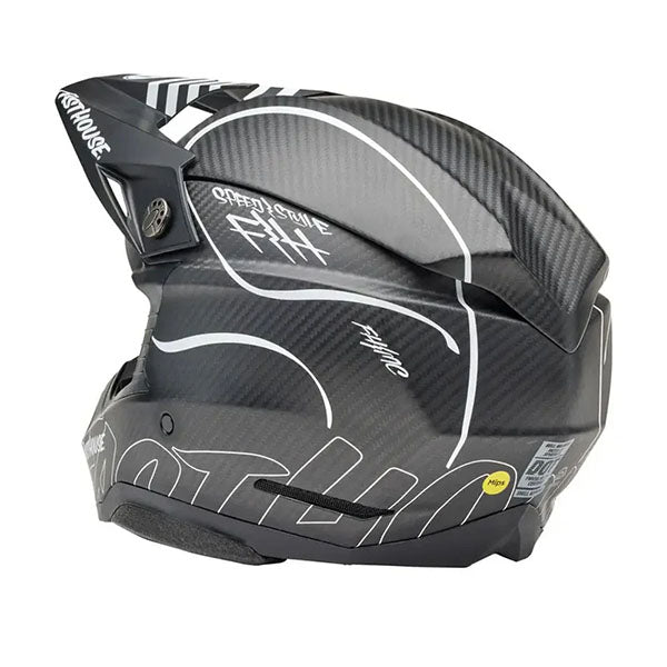 motorcycle helmet, showing aerodynamic shell design, ventilation ports, and secure retention system built for rider comfort and protection