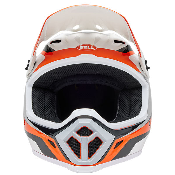motorcycle helmet, showing aerodynamic shell design, ventilation ports, and secure retention system built for rider comfort and protection