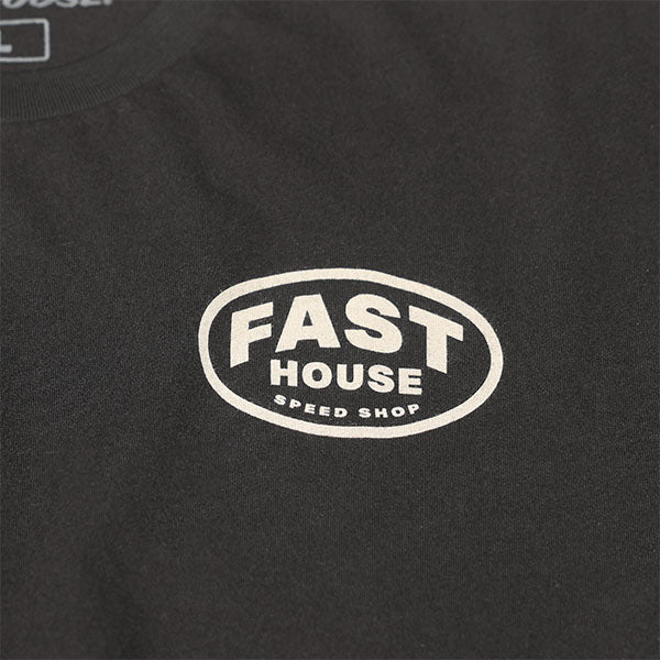 Professional studio photo of Fasthouse Archie Tee; showing tee fit, printed graphics, and crew neckline; SKU 3296250204; Colors: Indigo, Black