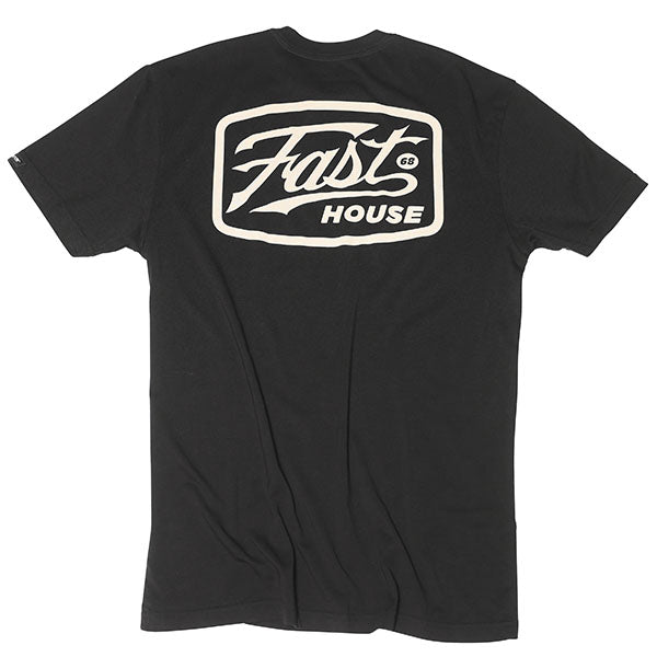 Clean studio shot of Fasthouse Carrera Tee; showing tee fit, printed graphics, and crew neckline; SKU 3296270404; Colors: SM, MD, LG, XL and more